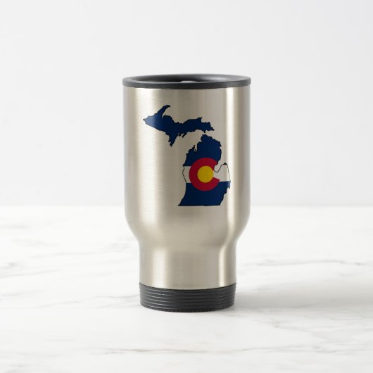 Colorado-Flagge Michigan-Konturreise-Tasse Reisebecher (Mittel)