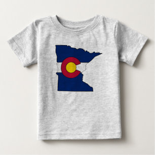 Colorado-Flagge Minnesota-Konturbabyspielanzug Baby T-shirt