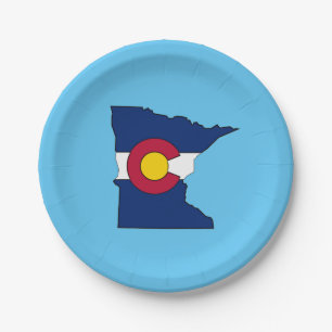 Colorado-Flagge Minnesota-Konturpapier-Teller Pappteller