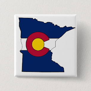 Colorado-Flagge Minnesota-Umriss quadratischer Kno Button