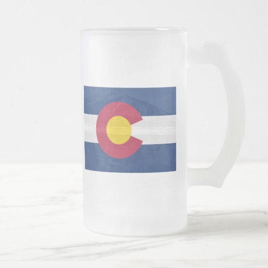 Colorado-Flagge mit Berghintergrund Mattglas Bierglas (Rechts)