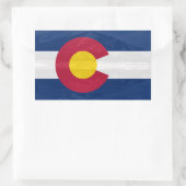 Colorado-Flagge mit Berghintergrund Rechteckiger Aufkleber (Tasche)