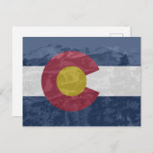 Colorado-Flagge mit Pikes-Peak-Postkarte Postkarte (Vorne/Hinten)