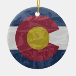 Colorado-Flagge mit SpießhöchstKeramikverzierung Keramik Ornament