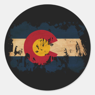Colorado-Flagge Runder Aufkleber