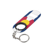 COLORADO-FLAGGE SCHLÜSSELANHÄNGERFLASCHENÖFFNER (Rückseite Schrägansicht)