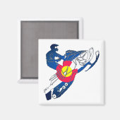 Colorado-Flagge-Schneekanom Magnet (Vorderseite/Rückseite)