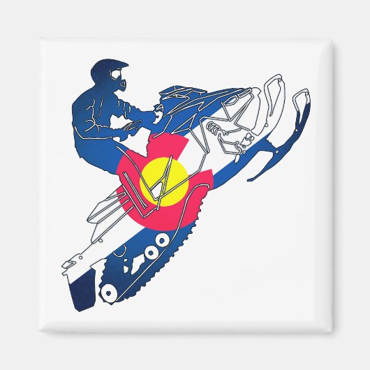 Colorado-Flagge-Schneekanom Magnet (Vorne)