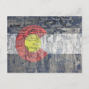 Colorado-Flagge texturierte Wand Postkarte