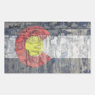 Colorado-Flagge texturierte Wand Rechteckiger Aufkleber