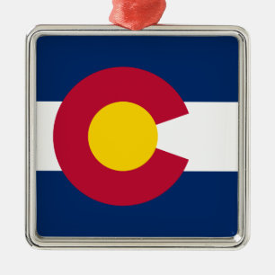 Colorado-Flagge, The Centennial State, Coloradans Ornament Aus Metall