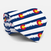 Colorado-Flagge Treeline Silhouette Krawatte (Gerollt)
