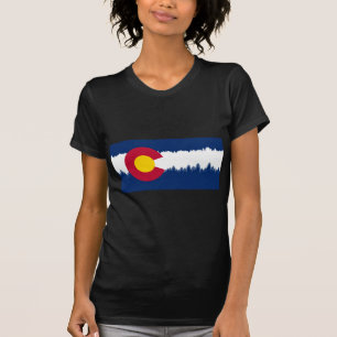 Colorado-Flagge Treeline Silhouette T-Shirt