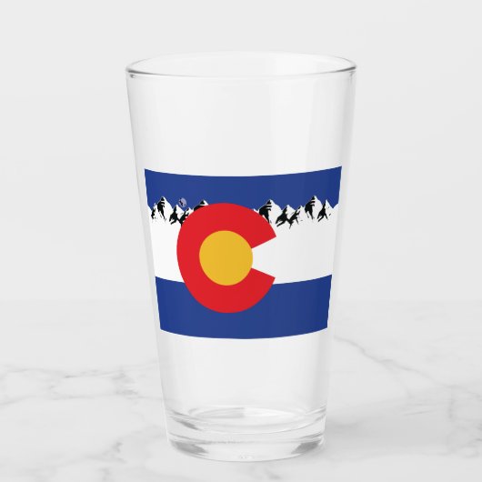 Colorado-Flagge und -Gebirge Glas (Vorderseite)