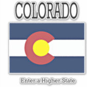 Colorado-Flagge und Motto Aufkleber (Vorderseite)
