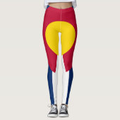 Colorado-Flagge volle Blutmitte von 90 Grad Leggings (Vorderseite)