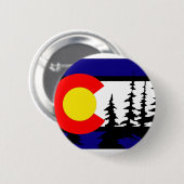Colorado-Flaggen-Baum-Silhouette Button (Vorne & Hinten)