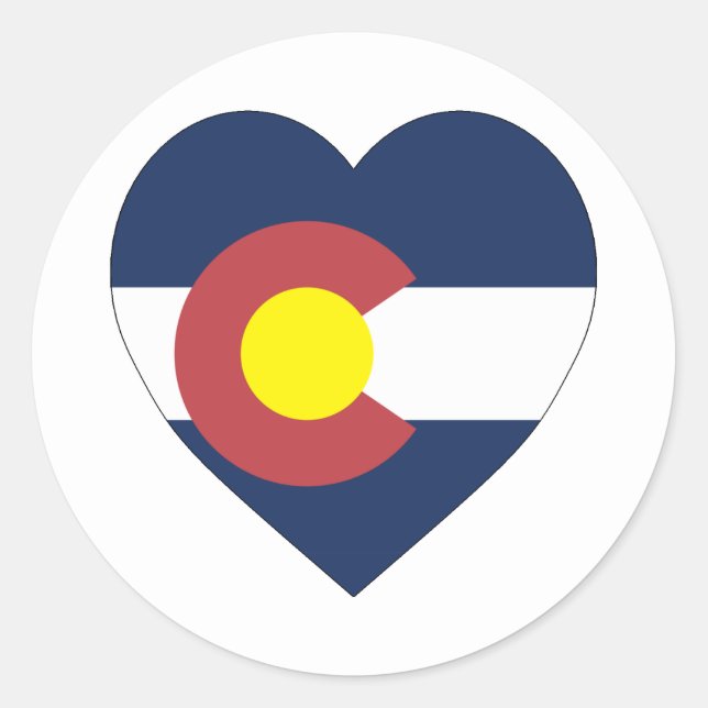 Colorado-Flaggen-Herz Runder Aufkleber (Vorderseite)