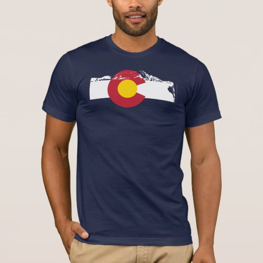 Colorado-Flaggen-T - Shirt - Felsen-Aufstieg - (Vorderseite)
