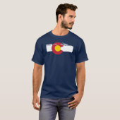 Colorado-Flaggen-T - Shirt - felsige Berge - (Vorne ganz)