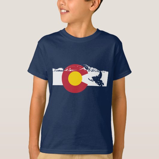 Colorado-Flaggen-T - Shirt - Schnee-Mobile (Vorderseite)