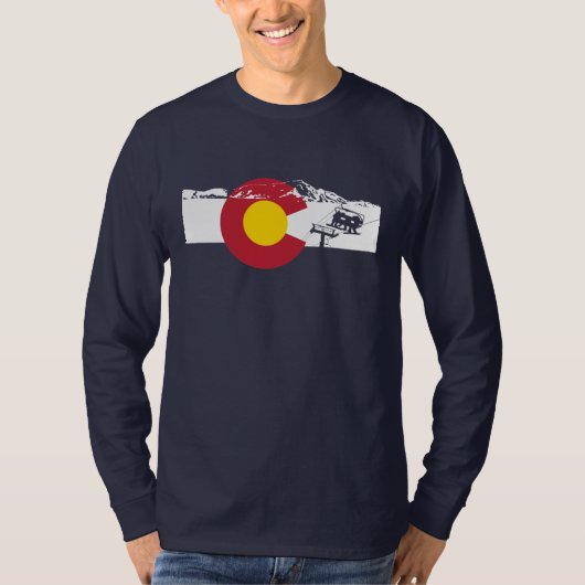 Colorado-Flaggen-T - Shirt - Sessellift - (Vorderseite)
