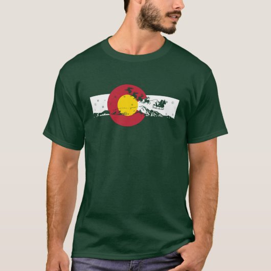 Colorado-Flaggen-T - Shirt - Weihnachtsentwurf - (Vorderseite)