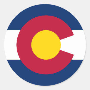Colorado-Flaggenaufkleber Runder Aufkleber