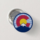 Colorado-Flaggengebirgsexplosions-Buttonknopf Button (Vorne & Hinten)