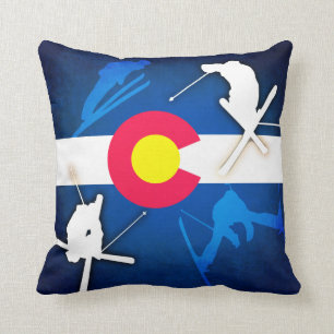 Colorado-Flaggenski-Schmutz-Quadratkissen Kissen