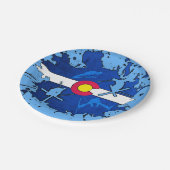 Colorado-Flaggenski-Spritzer-Papier-Teller Pappteller (Schrägansicht)