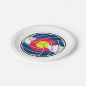 Colorado-Flaggenvolleyball-Papier-Teller Pappteller (Schrägansicht)