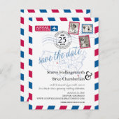 Colorado Florida Location Airmail Save the Date Ankündigungspostkarte (Vorne/Hinten)