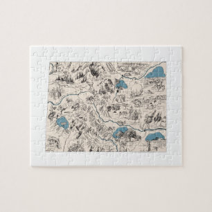 Colorado-förmige Vintage-Bildkarte Puzzle