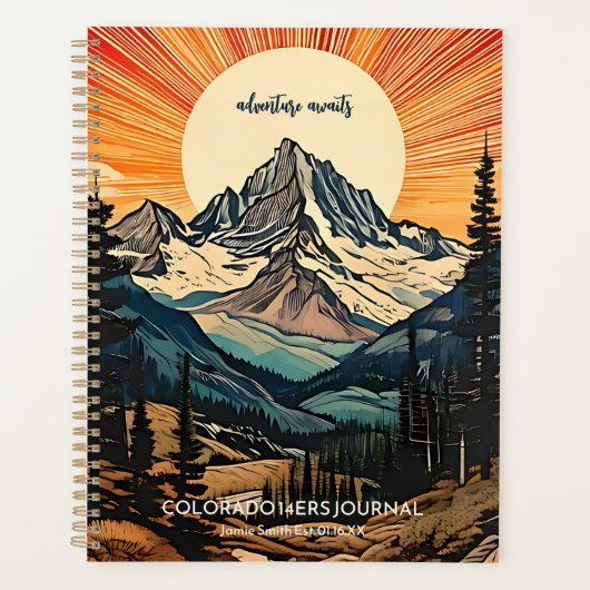 Colorado Fourteener Mountain Art CO 14ers Journal Planer (Vorderseite)