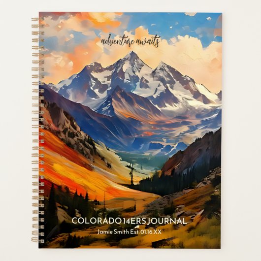 Colorado Fourteener Mountain Peaks Art CO 14ers Planer (Vorderseite)