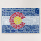 Colorado Fourteeners State Flag 14ers Puzzle (Horizontal)