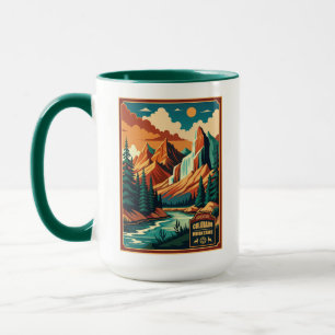 Colorado-Gebirge Retro-Farben Tasse