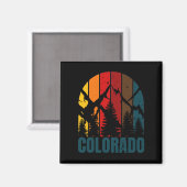 Colorado-Gebirge Retro Magnet (Vorderseite/Rückseite)