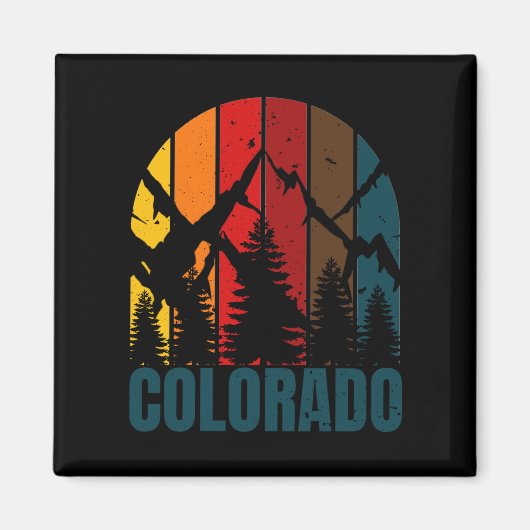 Colorado-Gebirge Retro Magnet (Vorne)