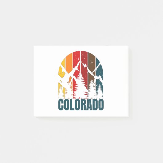 Colorado-Gebirge Retro Post-it Klebezettel (Vorderseite)