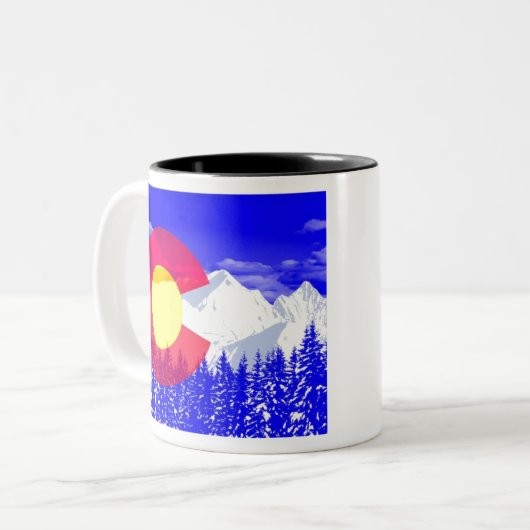 Colorado-Gebirgsflagge Zweifarbige Tasse (Vorderseite Links)