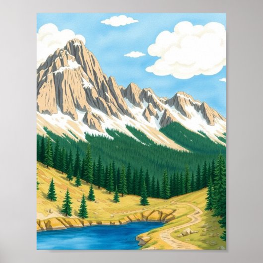 Colorado-Gebirgslandschaft-Wandkunst Poster (Vorne)
