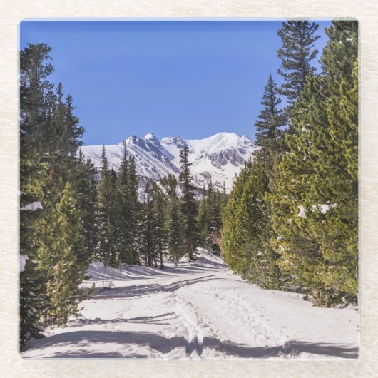 Colorado-Gebirgssnowy-Spur Glasuntersetzer (Vorderseite)
