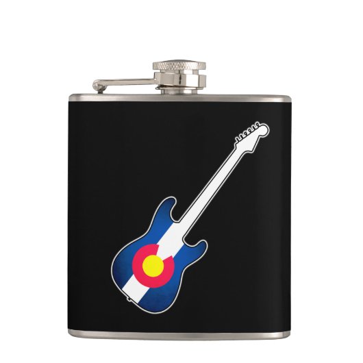 Colorado-Gitarre-Vinyl-Flasche Flachmann (Vorderseite)