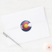 Colorado Glossy Circle Flag Runder Aufkleber (Umschlag)