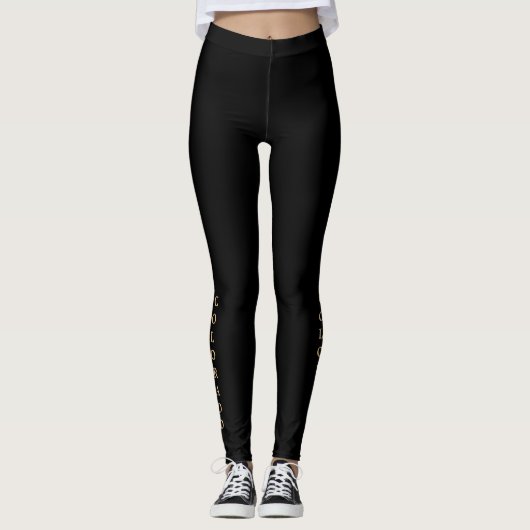 Colorado Gold Letters Black Leggings (Vorderseite)