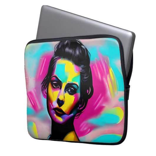 Colorado Graffiti Art | Beautiful Fierce Frau Laptopschutzhülle (Vorderseite Links)