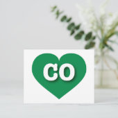 Colorado Green Heart - I Liebe CO Postkarte (Stehend Vorderseite)