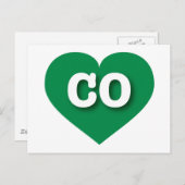 Colorado Green Heart - I Liebe CO Postkarte (Vorne/Hinten)